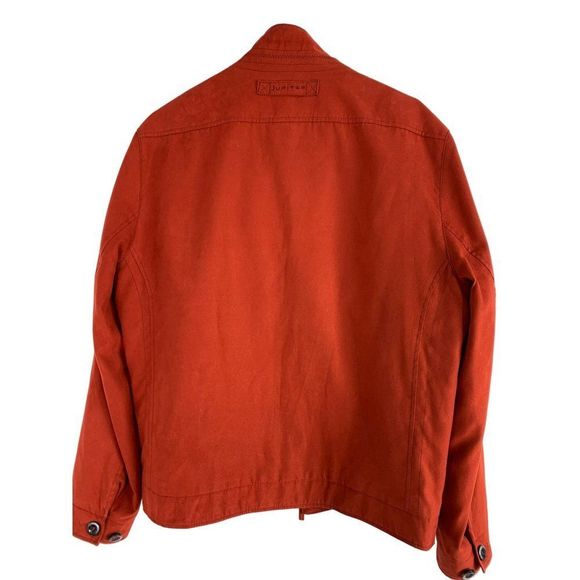 Jupiter Red Vegan Suede Bomber Jacket Mens Size Small 46 EU German 6346 EUC - Picture 14 of 15